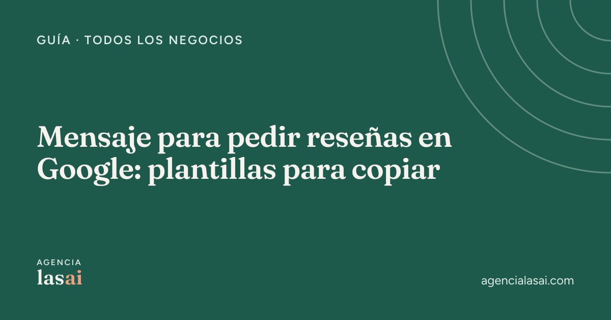 Portada de la guía con plantillas de mensajes para pedir reseñas en Google, con el título en blanco sobre fondo verde